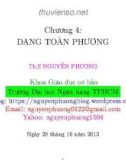 Bài giảng Đại số tuyến tính: Chương 4 - ThS. Nguyễn Phương