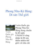 Phong Nha-Kẻ Bàng: Di sản Thế giới