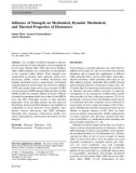 Báo cáo hóa học: Inﬂuence of Nanogels on Mechanical, Dynamic Mechanical, and Thermal Properties of Elastomers