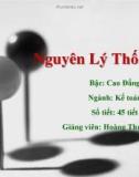 Bài giảng Nguyên lý thống kê: Chương 1 - Hoàng Thu Hương