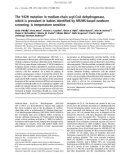 Báo cáo khoa học: The Y42H mutation in medium-chain acyl-CoA dehydrogenase, which is prevalent in babies identiﬁed by MS/MS-based newborn screening, is temperature sensitiv