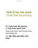 Sinh lý học tim mạch (Tuần hoàn địa phương)