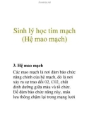 Sinh lý học tim mạch (Hệ mao mạch)