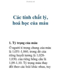 Các tính chất lý, hoá học của máu