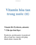 Vitamin hòa tan trong nước (Vitamin B6)