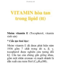 vitamin hòa tan trong lipid (vitamin E)