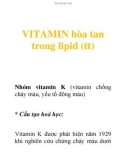 vitamin hòa tan trong lipid (vitamin K)