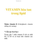 vitamin hòa tan trong lipid (vitamin D)