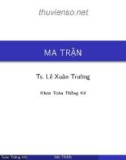 Bài giảng Ma trận - TS. Lê Xuân Trường