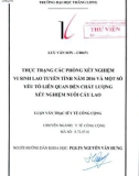 Tóm tắt luận văn Thạc sĩ Y tế công cộng: Thực trạng các phòng xét nghiệm vi sinh lao tuyến tỉnh năm 2016 và một số yếu tố liên quan đến chất lượng xét nghiệm ao nuôi cấy lao