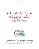 Các chất tẩy rửa có thể gây ô nhiễm nguồn nước