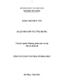 Tóm tắt Luận văn thạc sĩ khoa học Phương pháp toán sơ cấp: Luật số lớn và ứng dụng