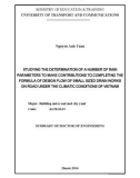 Summary of doctor of engineering: Study identified a number of parameters of rain contribute to improve traffic formula designed small drainage structures on roads in Vietnam