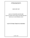 Luận văn Thạc sĩ Quản lý Giáo dục: Quản lý tổ trưởng chuyên môn tại các trường trung học cơ sở trên địa bàn huyện Lục Nam, tỉnh Bắc Giang