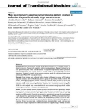 báo cáo hóa học: Mass spectrometry-based serum proteome pattern analysis in molecular diagnostics of early stage breast cancer