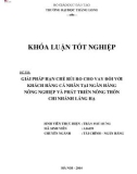 Khóa luận tốt nghiệp: Giải pháp hạn chế rủi ro cho vay đối với khách hàng cá nhân tại Ngân hàng Nông nghiệp và Phát triển Nông thôn chi nhánh Láng Hạ