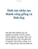 Sinh sản nhân tạo thành công giống cá linh ống