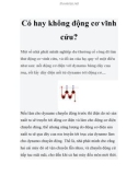 Có hay không động cơ vĩnh cửu?