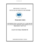 Luận văn Thạc sĩ Kinh tế: Giải pháp nâng cao năng lực cạnh tranh của Ngân hàng thương mại cổ phần Xuất Nhập khẩu Việt Nam