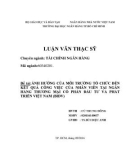 Luận văn Thạc sĩ Kinh tế: Ảnh hưởng của môi trường tổ chức đến kết quả công việc của nhân viên tại BIDV