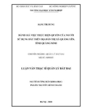 Luận văn Thạc sĩ Quản lý đất đai: Đánh giá việc thực hiện quyền của người sử dụng đất trên địa bàn thị xã Quảng Yên, tỉnh Quảng Ninh