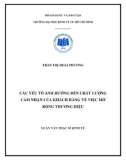 Luận văn Thạc sĩ Kinh tế: Các yếu tố ảnh hưởng đến chất lượng cảm nhận của khách hàng về việc mở rộng thương hiệu