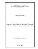 Luận văn Thạc sĩ Khoa học: Nghiên cứu thực nghiệm quá trình phát xung laser ngắn bằng khóa-mode thụ động của laser Nd: YVO4