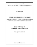 Luận văn Thạc sĩ Quản lý kinh tế: Giải pháp chuyển dịch cơ cấu kinh tế theo hướng công nghiệp hóa, hiện đại hóa ở huyện Phú Lương, tỉnh Thái Nguyên