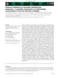 Báo cáo khoa học: Hypoxic resistance to articular chondrocyte apoptosis – a possible mechanism of maintaining homeostasis of normal articular cartilage