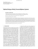 Báo cáo hóa học: Optimal Design of Noisy Transmultiplexer Systems Huan Zhou1 and Lihua Xie2