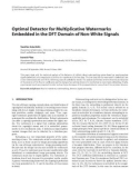 Báo cáo hóa học: Optimal Detector for Multiplicative Watermarks Embedded in the DFT Domain of Non-White Signals