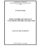 Luận văn Thạc sĩ Kinh tế: Nâng cao hiệu quả quản lý và sử dụng vốn ODA tại Việt Nam