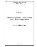 Luận văn Thạc sĩ Luật học: Hợp đồng ủy quyền theo pháp luật Việt Nam và theo pháp luật nước ngoài