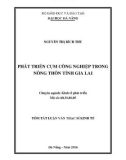 Tóm tắt luận văn Thạc sĩ Kinh tế: Phát triển cụm công nghiệp trong nông thôn tỉnh Gia Lai