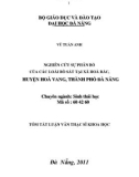 Tóm tắt Luận văn Thạc sĩ Khoa học: Nghiên cứu sự phân bố của các loài bò sát tại xã Hòa Bắc, huyện Hoà Vang, thành phố Đà Nẵng