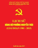 Ebook Lịch sử Đảng bộ phường Nguyễn Trãi (1981-2015): Phần 1