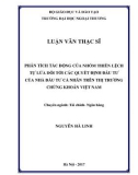 Luận văn Thạc sĩ Tài chính Ngân hàng: Phân tích tác động của nhóm thiên lệch tự lừa dối tới các quyết định đầu tư của nhà đầu tư cá nhân trên thị trường chứng khoán Việt Nam