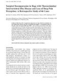 Báo cáo khoa học: Surgical Decompression in Dogs with Thoracolumbar