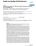 báo cáo hóa học: Validation of a short form Wisconsin Upper Respiratory Symptom Survey (WURSS-21)