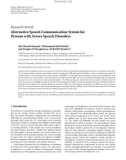 Báo cáo hóa học: Research Article Alternative Speech Communication System for Persons with Severe Speech Disord