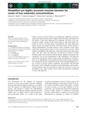 Báo cáo khoa học: Simpliﬁed yet highly accurate enzyme kinetics for cases of low substrate concentrations