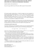 Báo cáo hóa học: THE EXACT ASYMPTOTIC BEHAVIOUR OF THE UNIQUE SOLUTION TO A SINGULAR DIRICHLET PROBLE