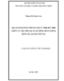 Luận án Tiến sĩ Việt Nam học: Địa danh đường phố Hà Nội từ 1888 đến 2008 (trên tư liệu bốn quận Ba Đình, Hoàn Kiếm, Đống Đa, Hai Bà Trưng)