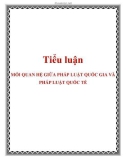 Tiểu luận: MỐI QUAN HỆ GIỮA PHÁP LUẬT QUỐC GIA VÀ PHÁP LUẬT QUỐC TẾ