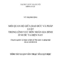 Tóm tắt luận văn Thạc sĩ Luật học: Mối quan hệ giữa đạo đức và pháp luật trong lĩnh vực hôn nhân gia đình ở nước ta hiện nay