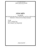 Sáng kiến kinh nghiệm: Một số giải pháp nhằm nâng cao chất lượng biên soạn báo cáo phân tích tình hình Kinh tế - Xã hội của Chi cục Thống kê cấp huyện