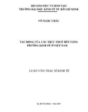 Luận văn Thạc sĩ Kinh tế: Tác động của thuế đến tăng trưởng kinh tế ở Việt Nam