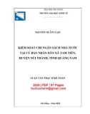 Luận văn Thạc sĩ Tài chính ngân hàng: Kiểm soát chi ngân sách nhà nước tại Ủy ban nhân dân xã Tam Tiến, huyện Núi Thành, tỉnh Quảng Nam