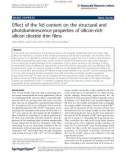 Báo cáo hóa học: Effect of the Nd content on the structural and photoluminescence properties of silicon-rich silicon dioxide thin film