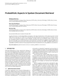 Báo cáo hóa học: Probabilistic Aspects in Spoken Document Retrieval Wolfgang Macherey